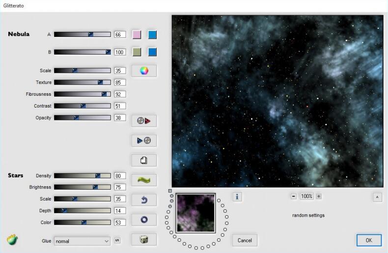 PS生成现实美丽恒星和星云图案插件Glitterato V1.69