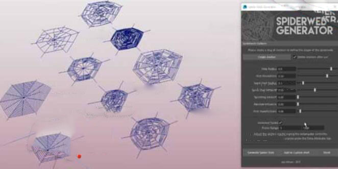 Maya蜘蛛网插件：Srpider Web Generator