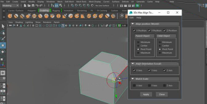 Maya对齐工具插件：3Ds Max Align Tool