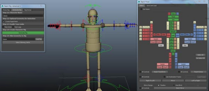 Maya角色动画绑定插件：Rigging Tools Rap