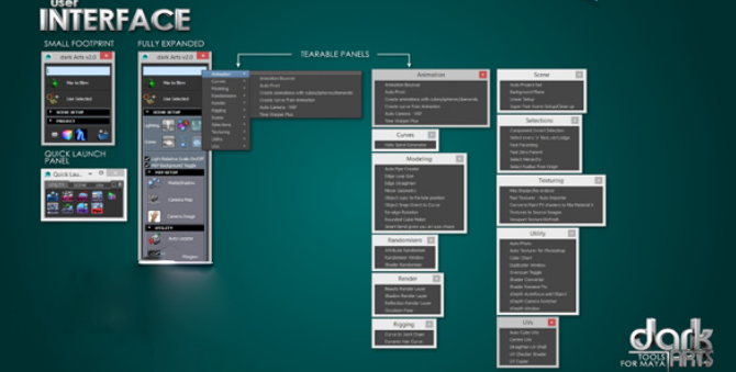 Maya脚本全能工具集插件：Dark Arts Tools 