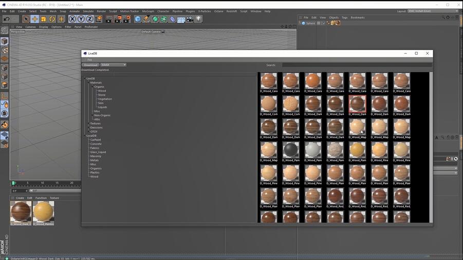 C4D350种材质合集插件：Octane木材、混凝土、织物