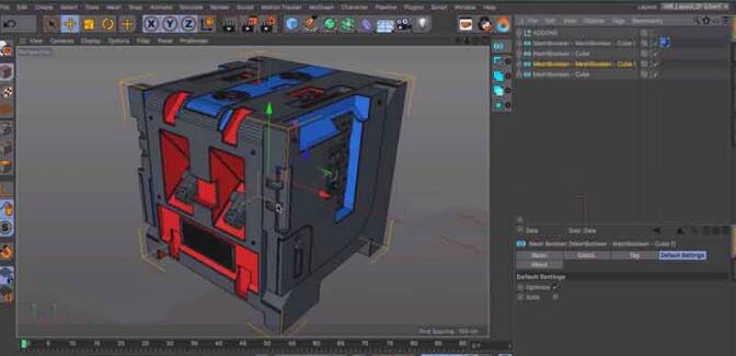 C4D布尔建模改变传统建模方式插件：MeshBoolean 