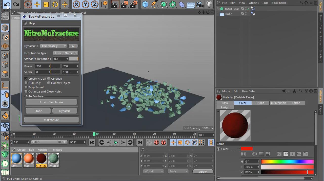 C4D动力学破碎插件：Nitro4D NitroMoFrac