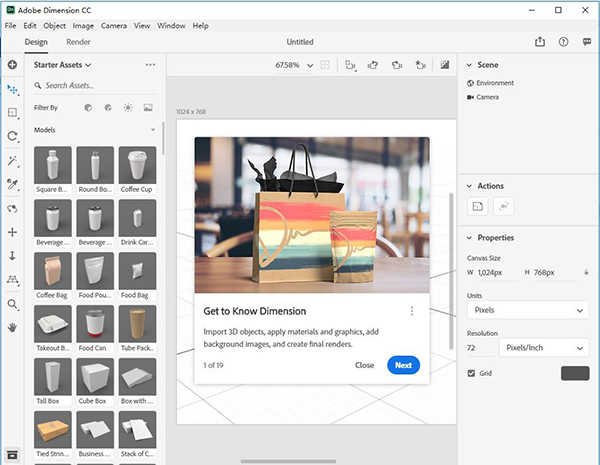 Adobe Dimension cc 2019 3D图像设计软件展示