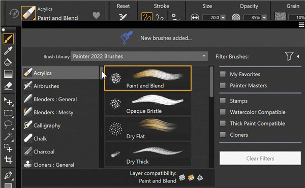 Corel Painter 2022 多样化笔刷