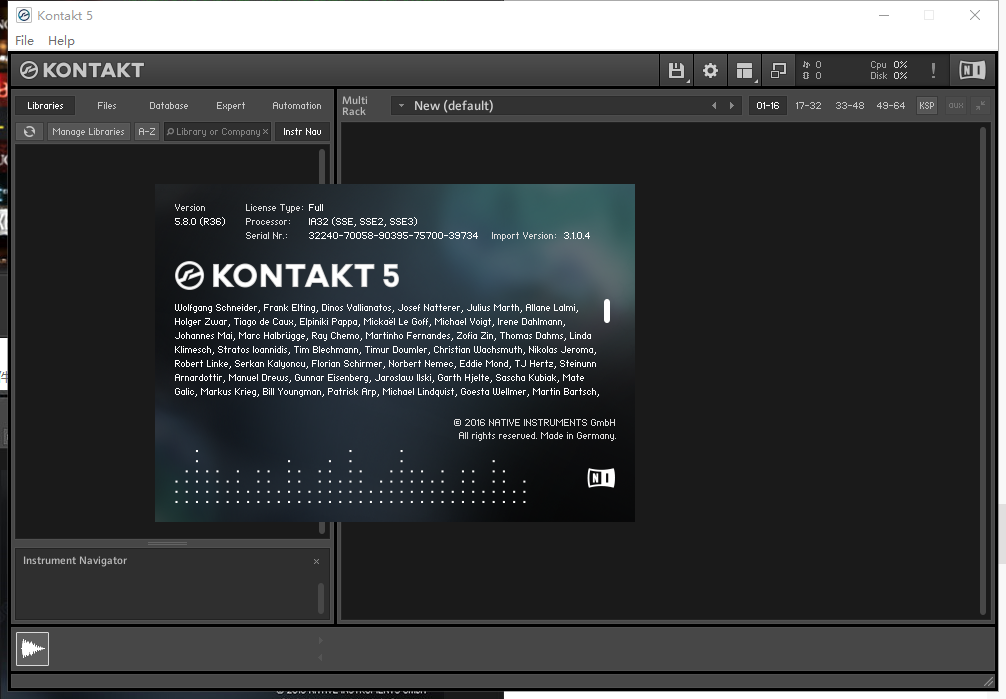 Kontakt 5.8软件界面截图