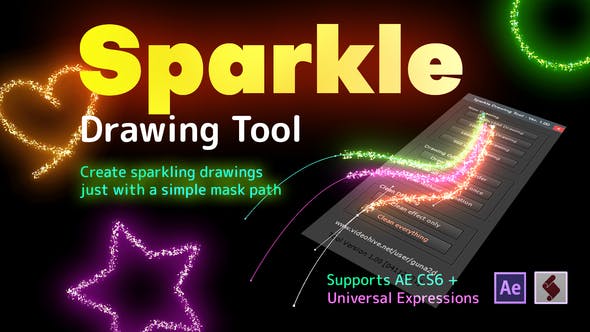 AE脚本：自定义MASK路径闪光生成器Sparkle Drawing Tool 免费下载