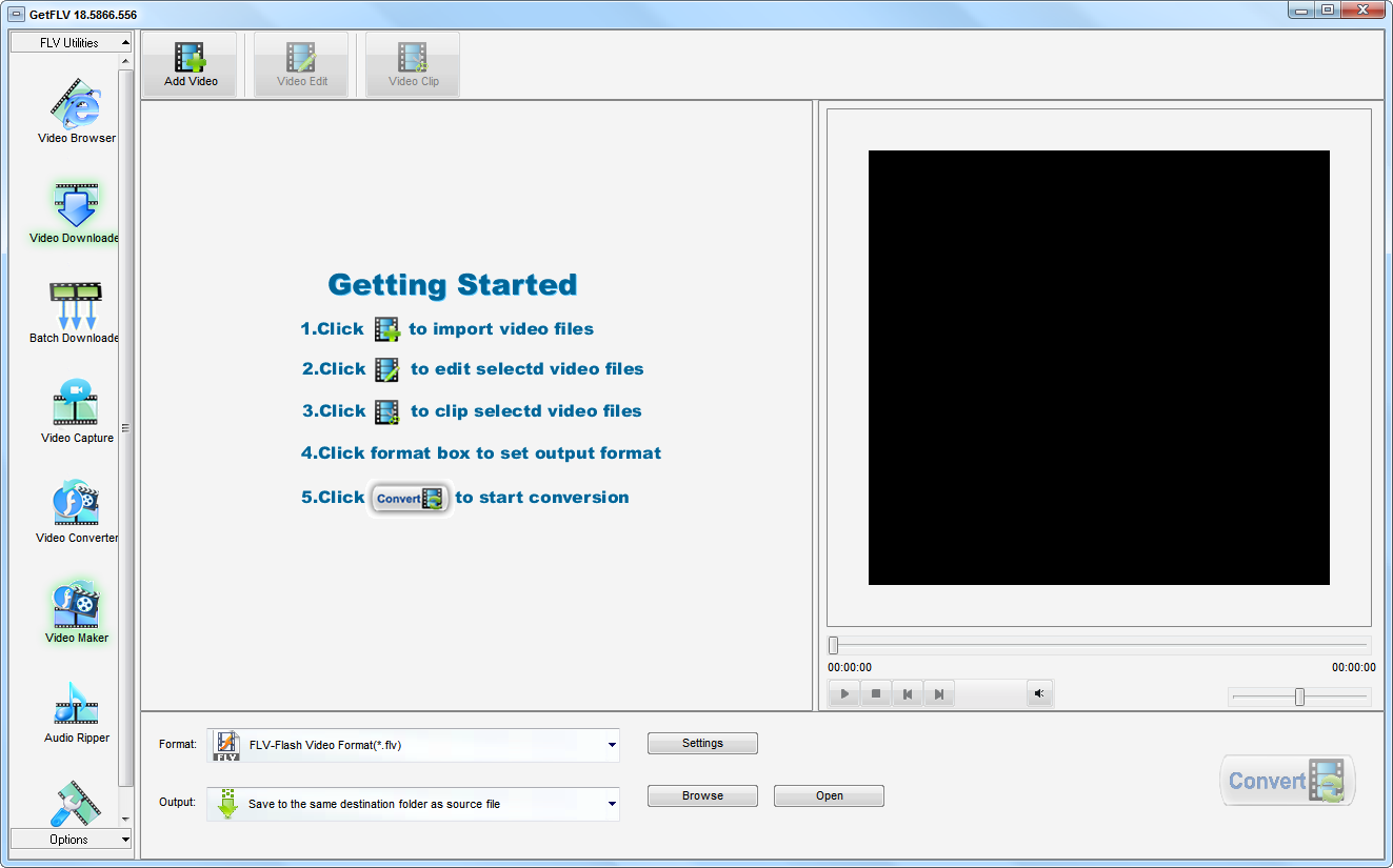 GetFLV v18.5866.556专业视频处理工具下载