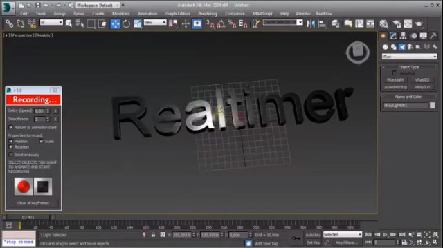 3DMAX插件 Realtimer Pro v1.8 实时录制三维动画插件