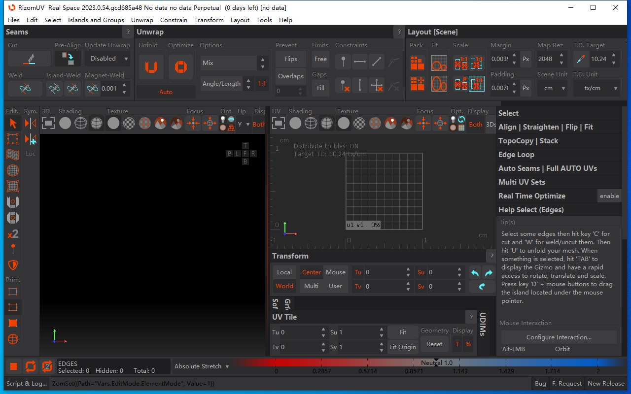 RizomUV 2023.0.54 - 先进的三维模型UV展开软件