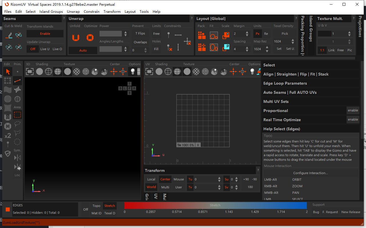 RizomUV 2019 三维模型UV展开软件