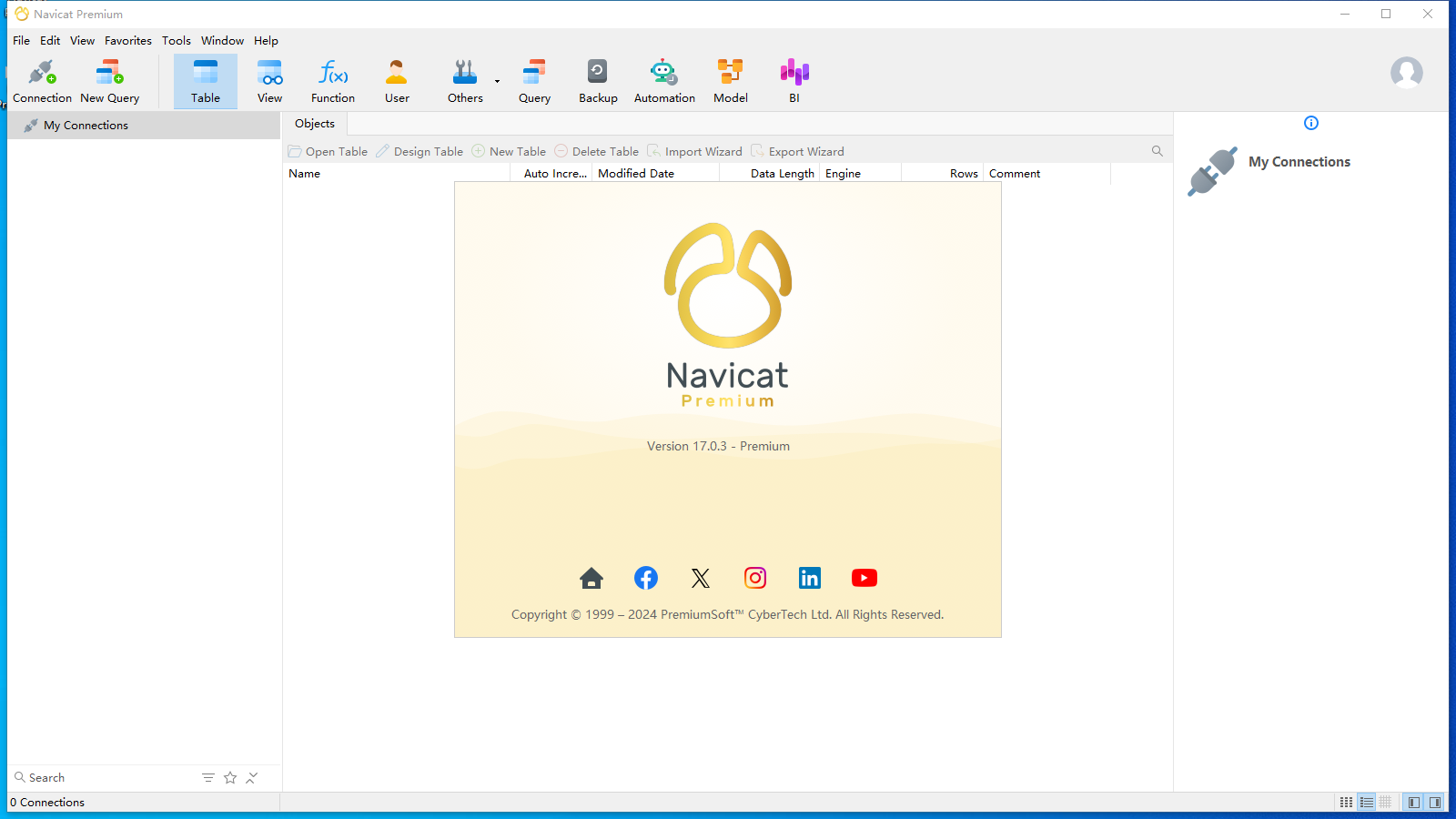 Navicat Premium 17.0.3 软件界面截图