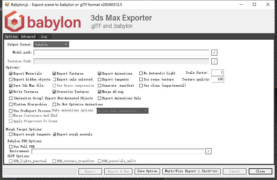 Babylon-3Dmax Export Plugin for GLB and gltf Formats