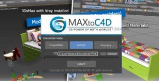 3D Max场景模型导入C4D插件MaxToC4D v3.01 For Cinema 4D R12-R17