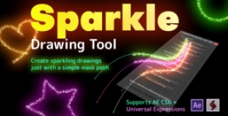 AE脚本：自定义MASK路径闪光生成器Sparkle Drawing Tool 免费下载